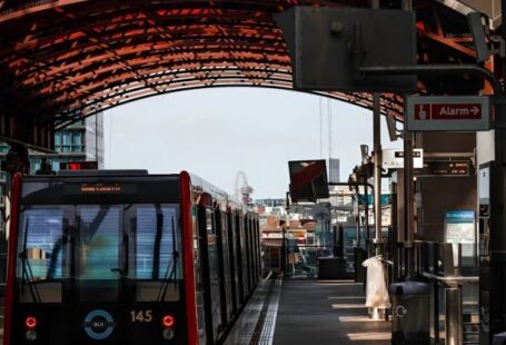 E-commerce Platform - A train is traveling through a station