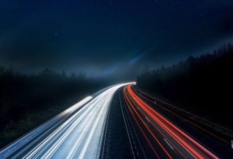 Speed - Light Trails on Highway at Night